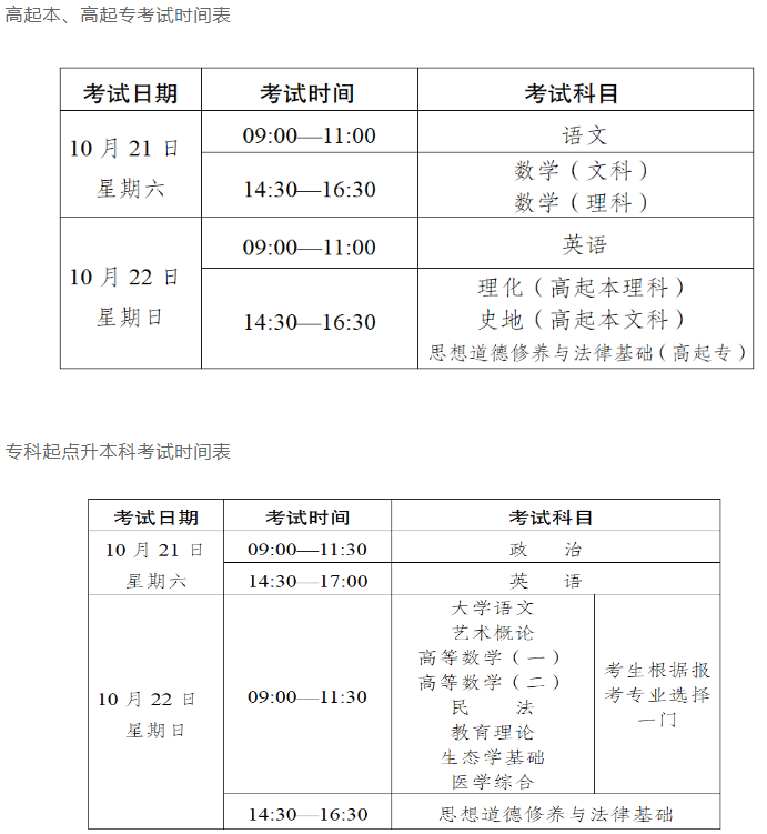云南成人高考考試時(shí)間具體時(shí)間？