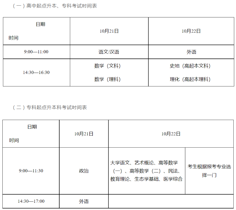 湖南成人高考入學(xué)考試時(shí)間？