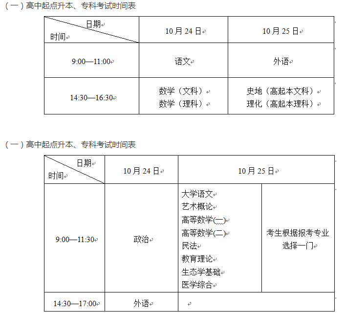 揚(yáng)州2020成人高考考試時間？
