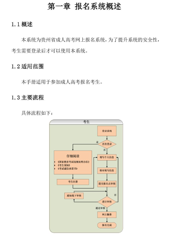 貴州省2024年成人高校考試招生網上報名操作手冊