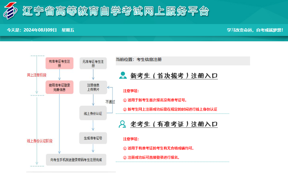 遼寧省2024年下半年自考報(bào)名官網(wǎng)